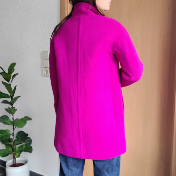 J. Crew Factory Wool Blend Plum Purple City Coat Size 00 Petite Style No. AB946 - Picture 5 of 16